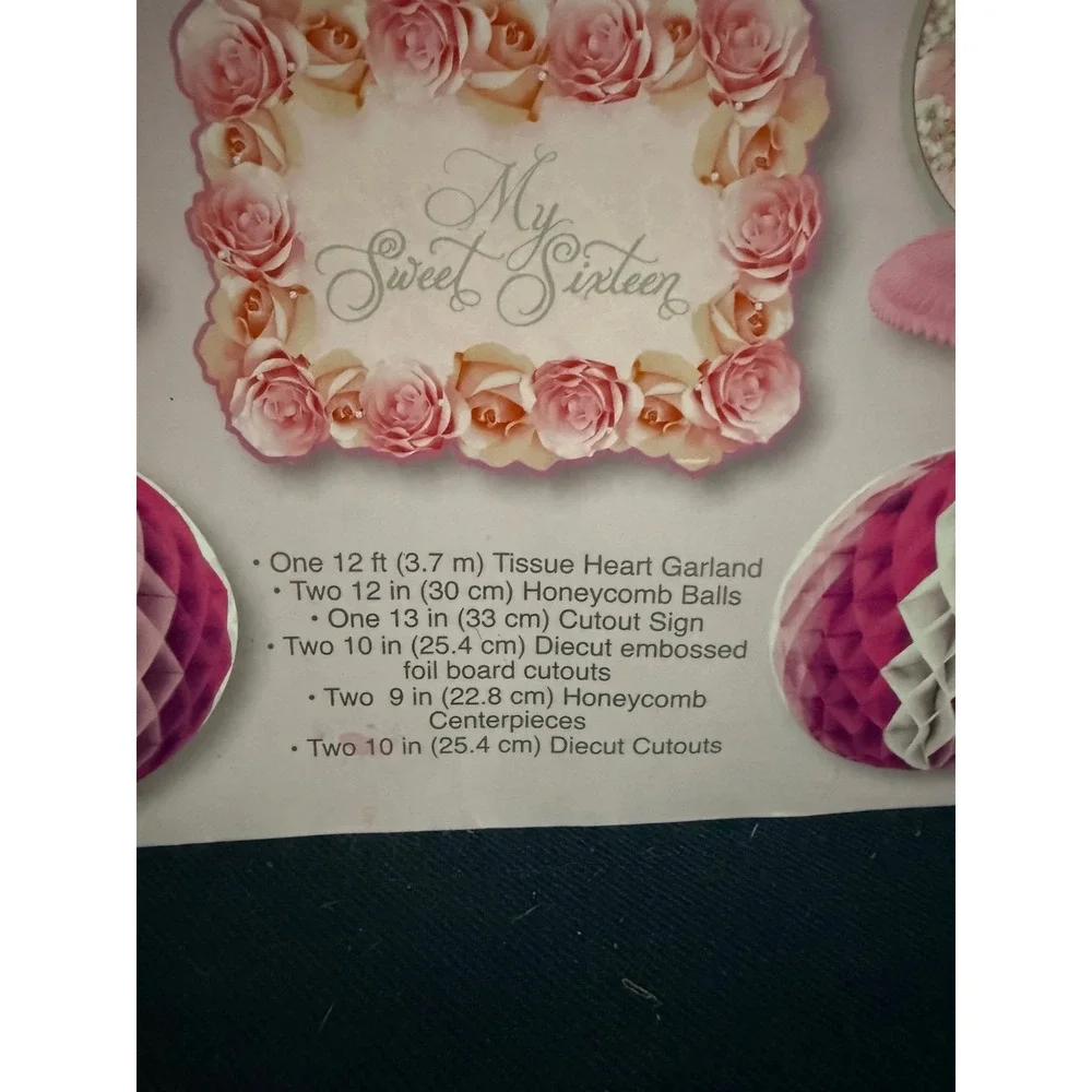 Amscan Sweet Sixteen Decorating Kit 10 Piece Pink Floral Party Supplies 249749